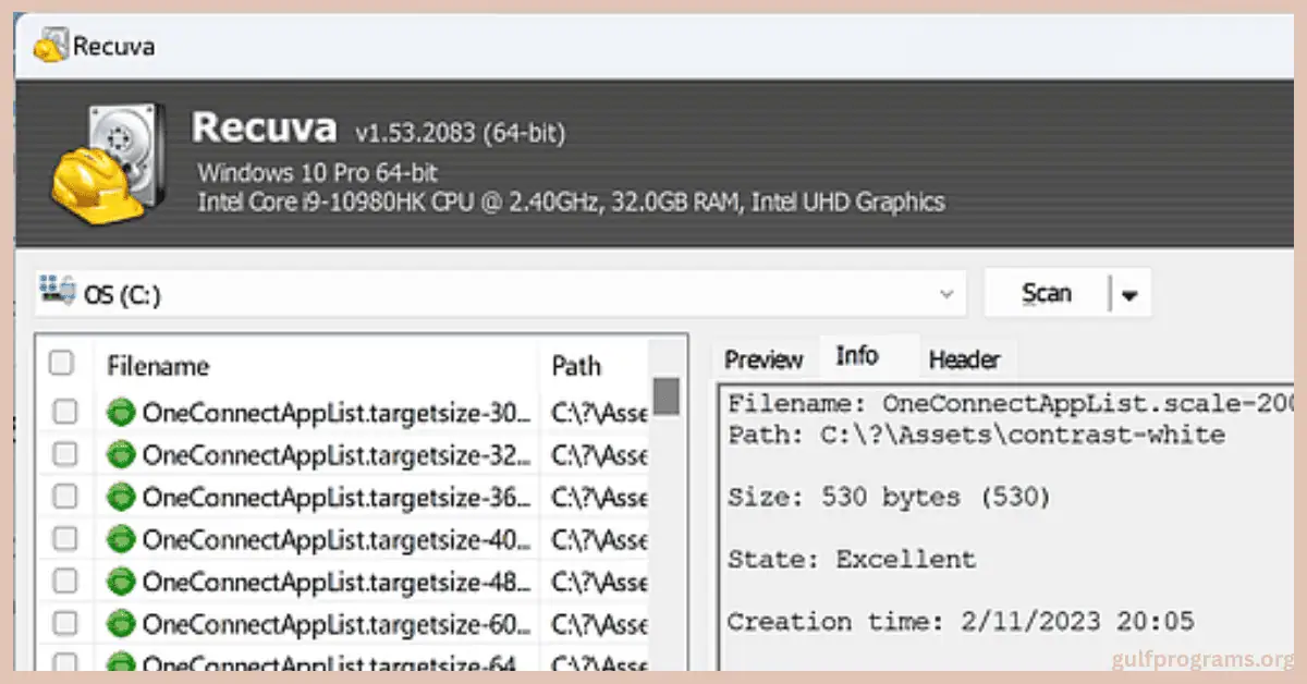 تحميل برنامج recuva للكمبيوتر
