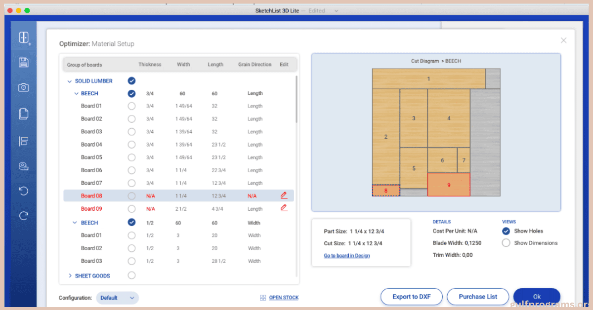 تحميل برنامج CutList Optimizer للكمبيوتر