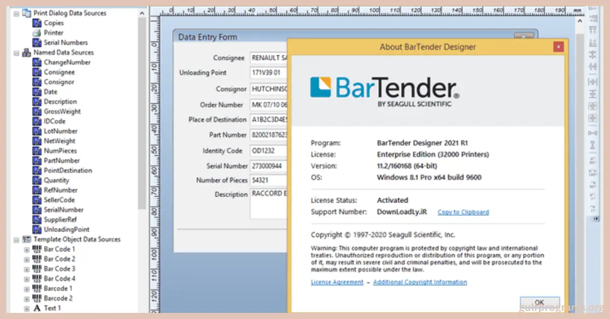 تحميل برنامج Bartender كامل بالكراك